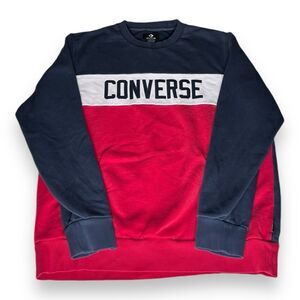 Converse Red & Blue Embroidered Logo Crewneck Sweater Men’s Size L - 10005834